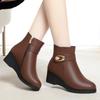 Slope Heel Short Boots Women's Autumn and Winter, New Fashion Boots    and Elderly Women's Shoes Platform Waterproof Table Mother Shoes