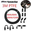 3M 10PCS 12AN 10AN 8AN 4AN Комплект топливных шлангов из ПТФЭ, топливный шланг с нейлоновой оплеткой E85 с поворотным концом топливного шланга, комплект адаптеров
