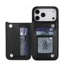 Кожаный чехол-подставка для iPhone 17 Pro Max с держателем для карт и двойной застежкой