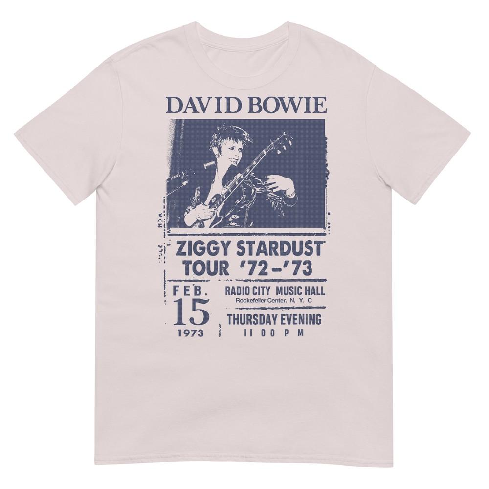 David Bowie Grey Radio City Tshirt Classic Fit Crew Neck Cotton Tee