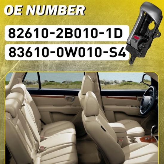 2x Для 2007-12 Hyundai Santa Fe 3.5L Передняя/Задняя Левая Внутренняя Ручка Внутренней Двери