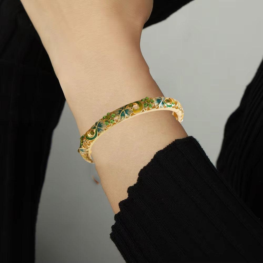 Китайский ажурный браслет с цветком, двойной браслет, женский браслет на руку, ювелирные изделия, подарки
