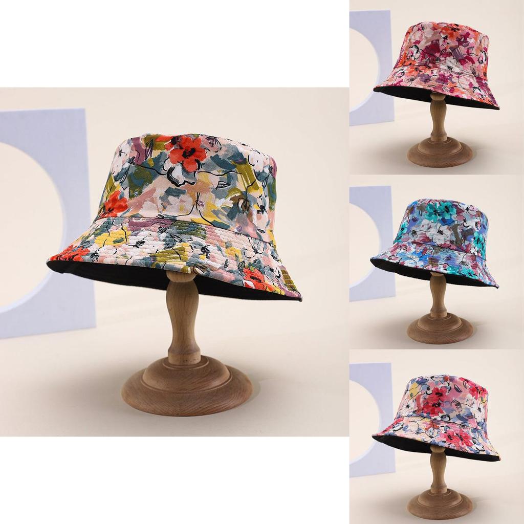Spring Summer Floral Fisherman Cap With Sunshade And Ventilation For Casual Wear