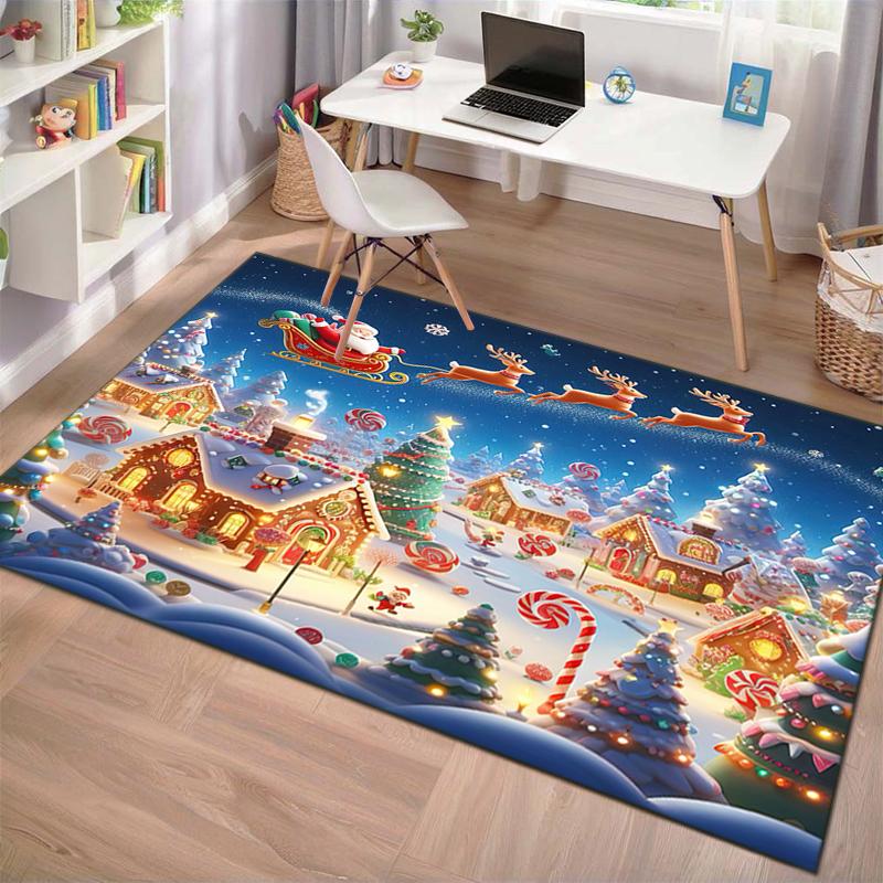 Rudolph Reindeer Friends Carpet Home Decor Living Room And Bedroom Mats Art Room Christmas Gifts