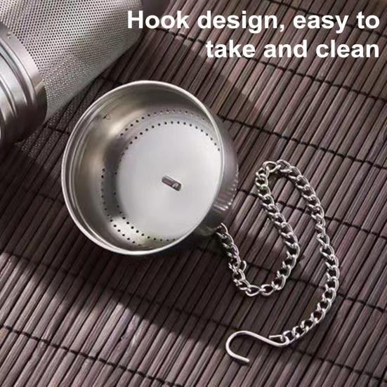 Ситечко для чая из нержавеющей стали, сито для заварки чая, мелкоячеистый чайный шарик с цепным крючком для листового чая, специй