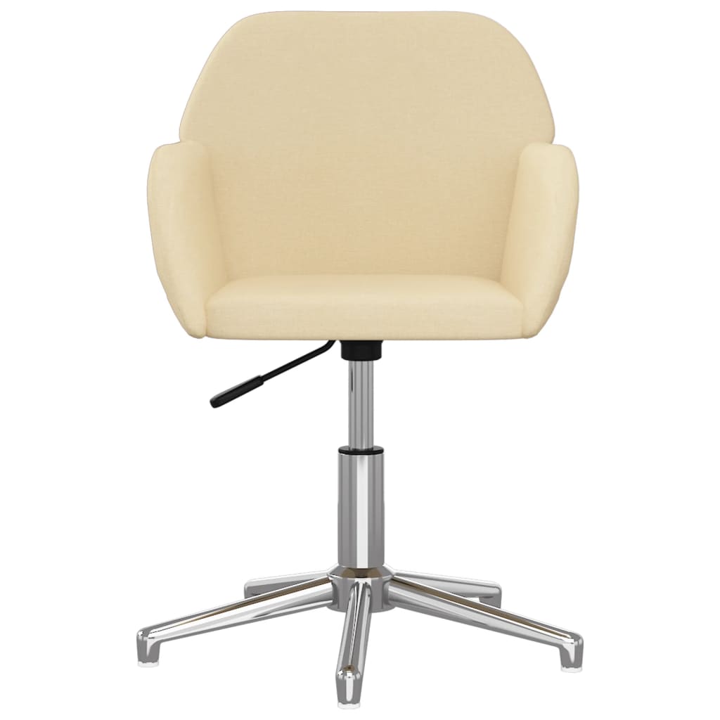 Dining Room Chairs 2 pcs Swivel Cream Fabric