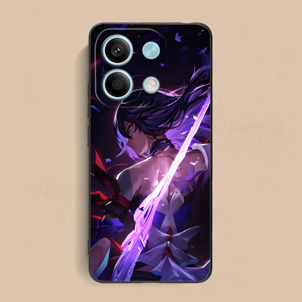 HSR Seele Матовый чехол из ТПУ для мобильного телефона Xiaomi Redmi Note 14 13 12 11 S Pro Plus 4G 5G Цветной печатный чехол