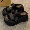 2025 New Thick-soled High-heeled Small Cool Slippers Women's Summer Wear Super Hot Fashion with Skirt Beach Shoes