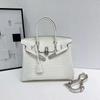 New Genuine Leather Women's Bag Himalaya White Crocodile Pattern Water Platinum Bag Handbill Shoulder Bag Cross Border