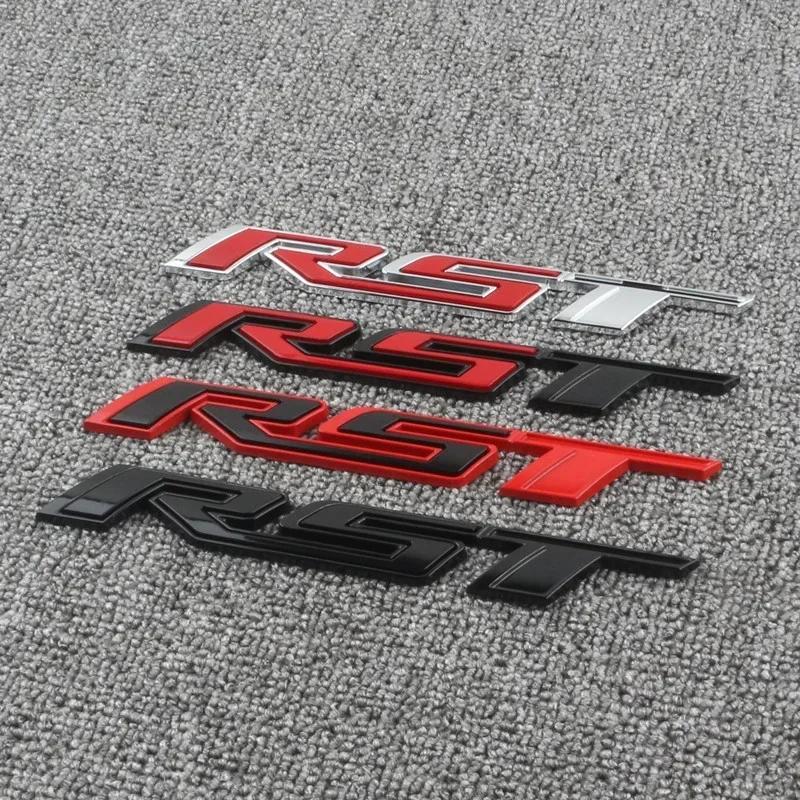 1Pc 3D Metal RST Logo Sticker Rear Trunk Emblem Badge Car Decals For Chevy Silverado