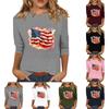 Women's Print Round Neck Top With Three Quarter Sleeves T-Shirt Three Quarter Sleeves T-Shirt