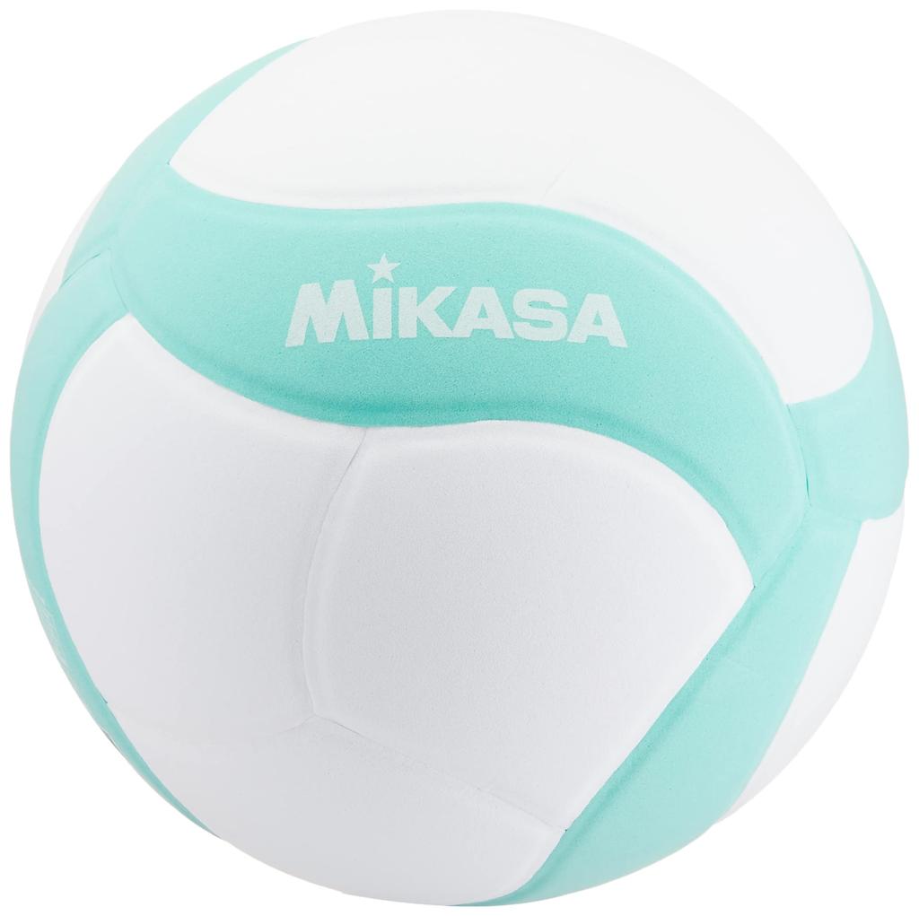 MIKASA Smile Lesson Size Recommended Internal Volleyball, 4, 210g, White/Green, VS210W-W-G, Pressure 0.10-0.15 Kgf/cm²