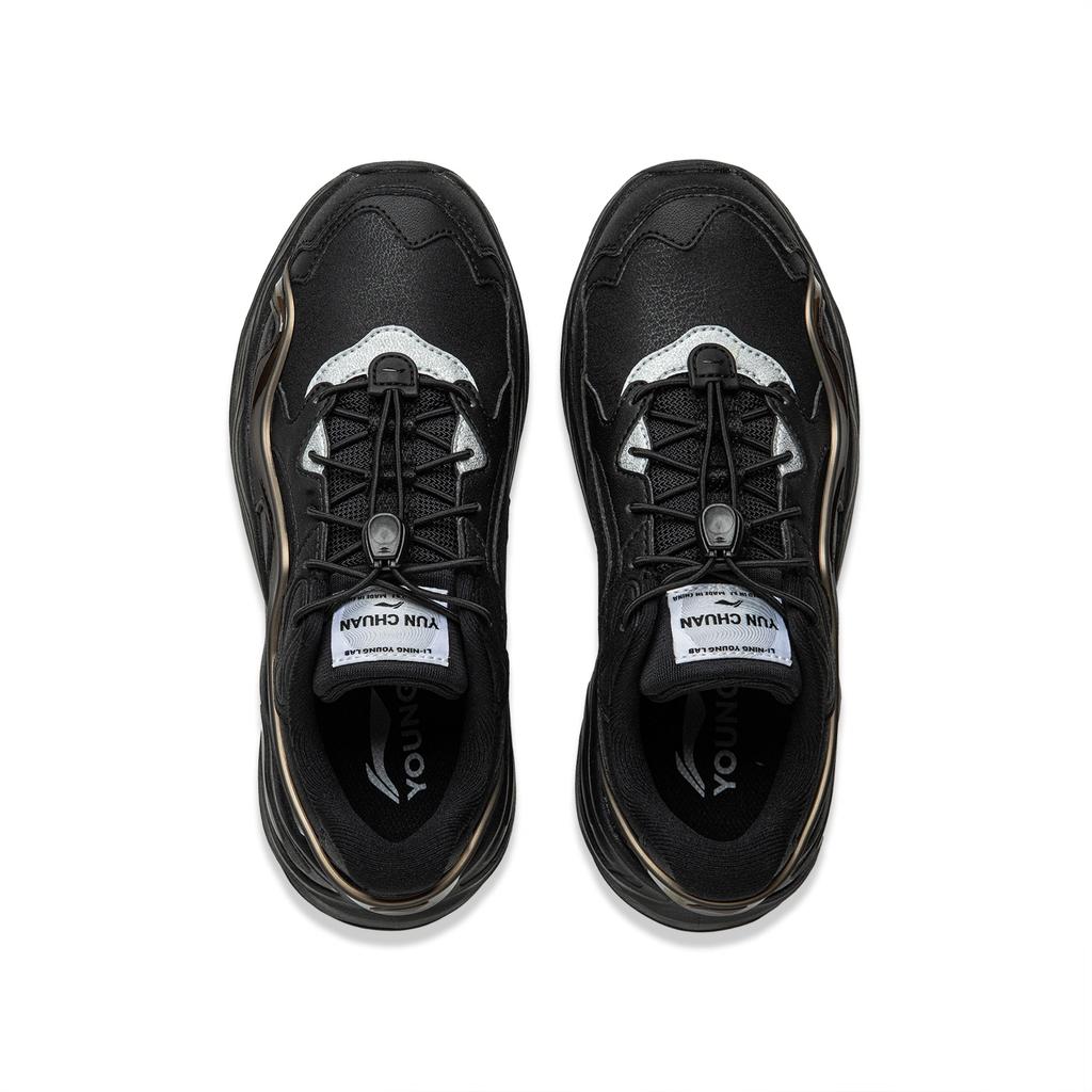 Li Ning Детская спортивная серия Lifestyle Yun Chuan 2 Удобные Универсальные Прочные Низкие Повседневные Кроссовки Детские кроссовки Черные YKCU168-11