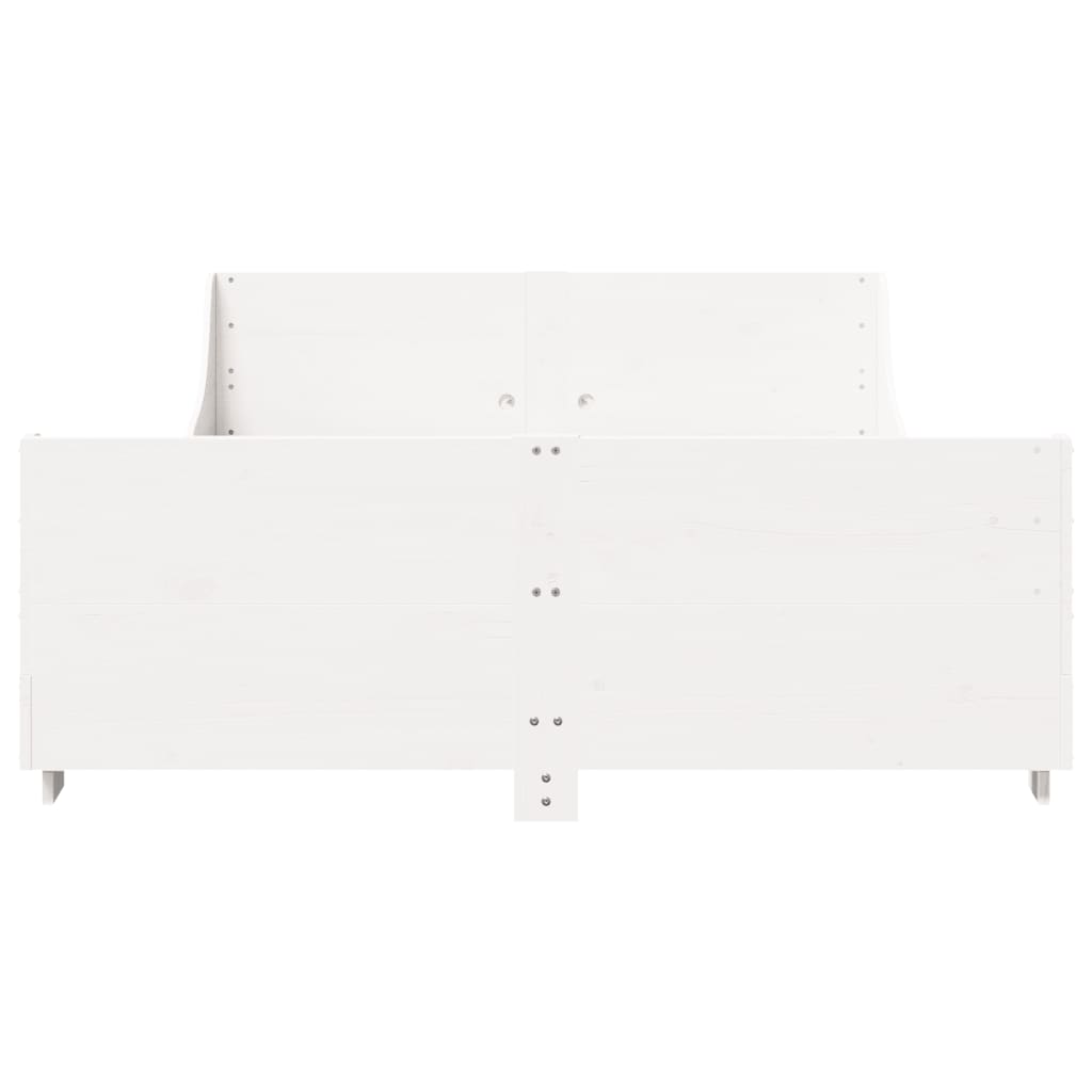 Vidaxl Rama Łóżka Bez Materaca, Biała, 160X200 Cm, Lite Drewno Sosnowe