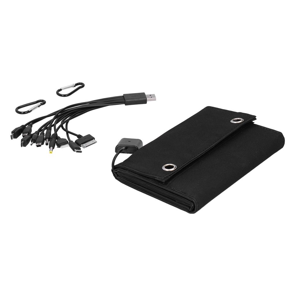 15W Solar Charger Board Bag Portable Camping Travel Foldable Solar Power Panel with Data Line