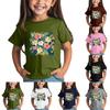 Children's Fashion Daily Printed Round Neck Short Sleeved Casual T-shirt Top