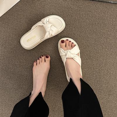 Мягкие тапочки на высокой подошве для улицы женские летние новые модные на толстой подошве с перемычкой пляжные сандалии