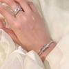 Set with Diamonds Opening Bangle Starry Sky Wrist Decoration Easy Matching Women Bracelet  Party