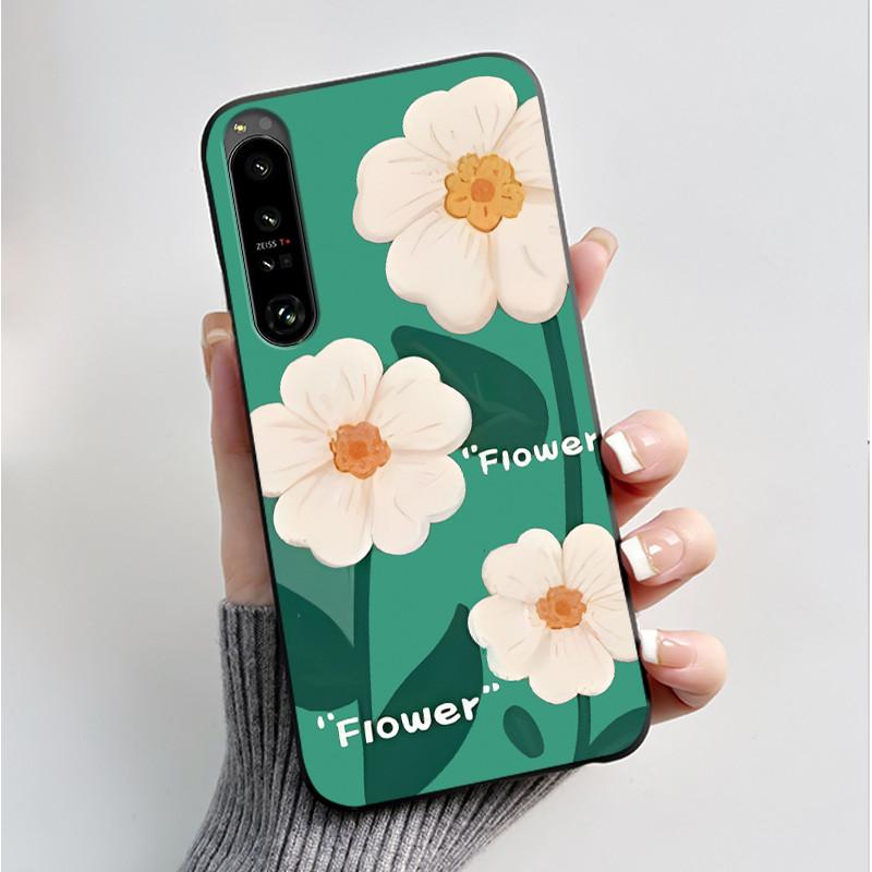 For Sony Xperia 1 VII VI V IV Case Fashion Luxury Flower Butterfly Soft Black TPU Back Cover Ultra thin Shockproof Shell Fundas
