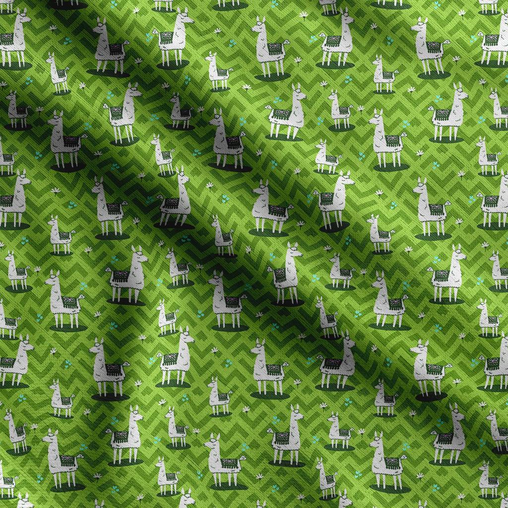 Soimoi Llama Alpaca Print,  Cotton Cambric, Quilting Fabric Sold by The Yard 42 Inch Wide, Medium Weight Cotton Fabric,