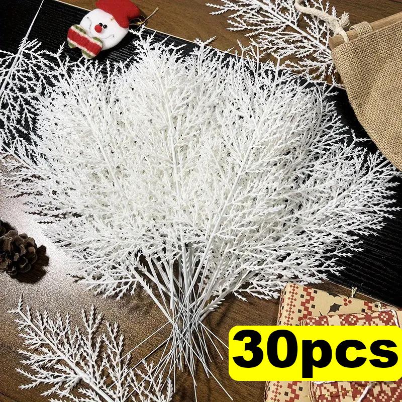 Белые сосновые иголки искусственные елочные украшения DIY листья ветки венок украшение для дома и сада новогодняя вечеринка поставки