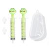 2pcs Baby Nasal Irrigator Cartoon Shaped Syringe Type Silicone Infant Nose Cleaner Rinsing Device Green Frog