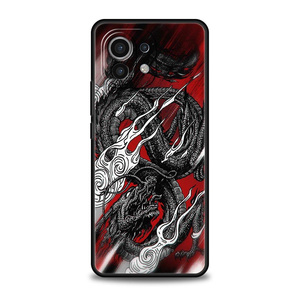 Чехол для телефона Дракон для Xiaomi Mi 15 14 Pro 13 12 11 Lite 5G 10T 11T 12T 13T 14T Poco X6 X5 X4 X3 NFC F3 F4 GT Черный чехол