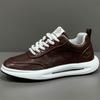 Men's New Leather Sneakers Trend Versatile Casual Shoes Soft Sole Comfortable Running Shoes Fashion Street Style