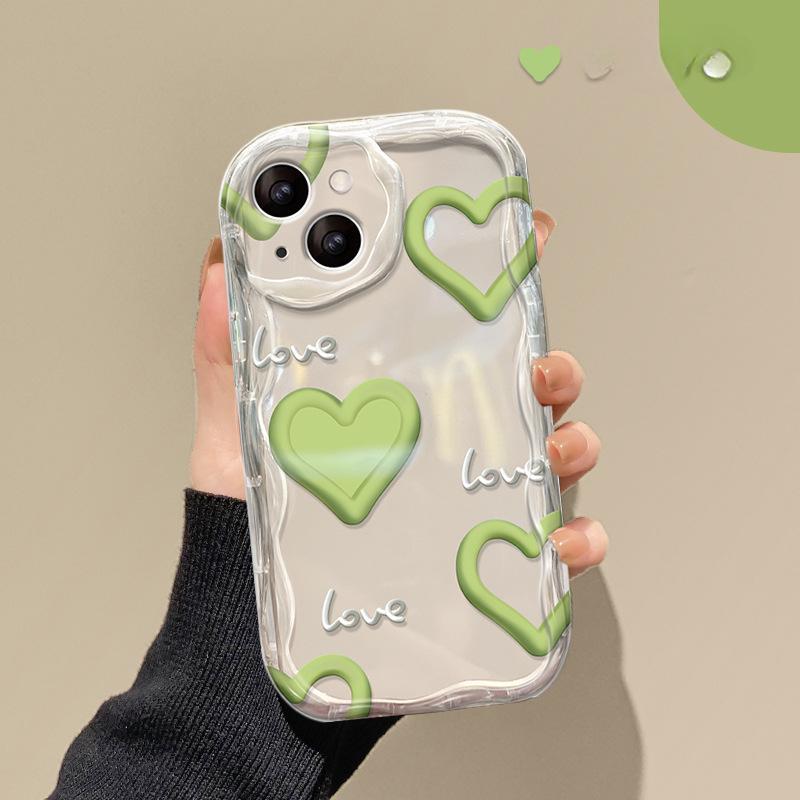 Зеленый Love подходит для Apple 13 мобильный телефон чехол IPhone14promax Soft Shell XS/XR/12 прозрачный 7p Soft Shell