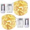 8-Function Waterproof String Lights with Remote – Battery-Powered Copper Wire LED Decorative Lights