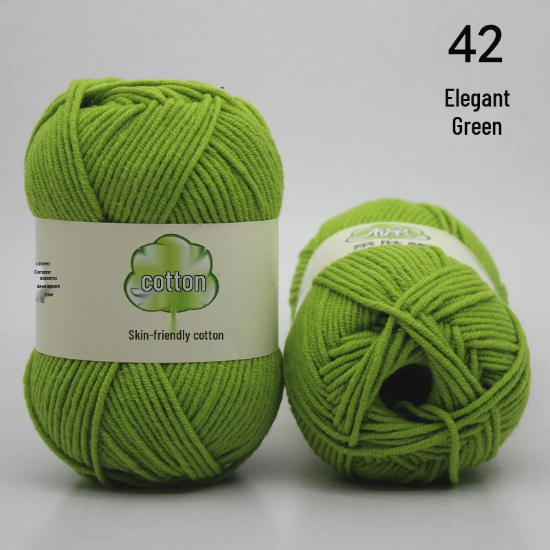 Пряжа из гребенного 5-слойного молочного хлопка для вязания и вязания крючком своими руками - Набор материалов средней толщины для шарфа и пледа