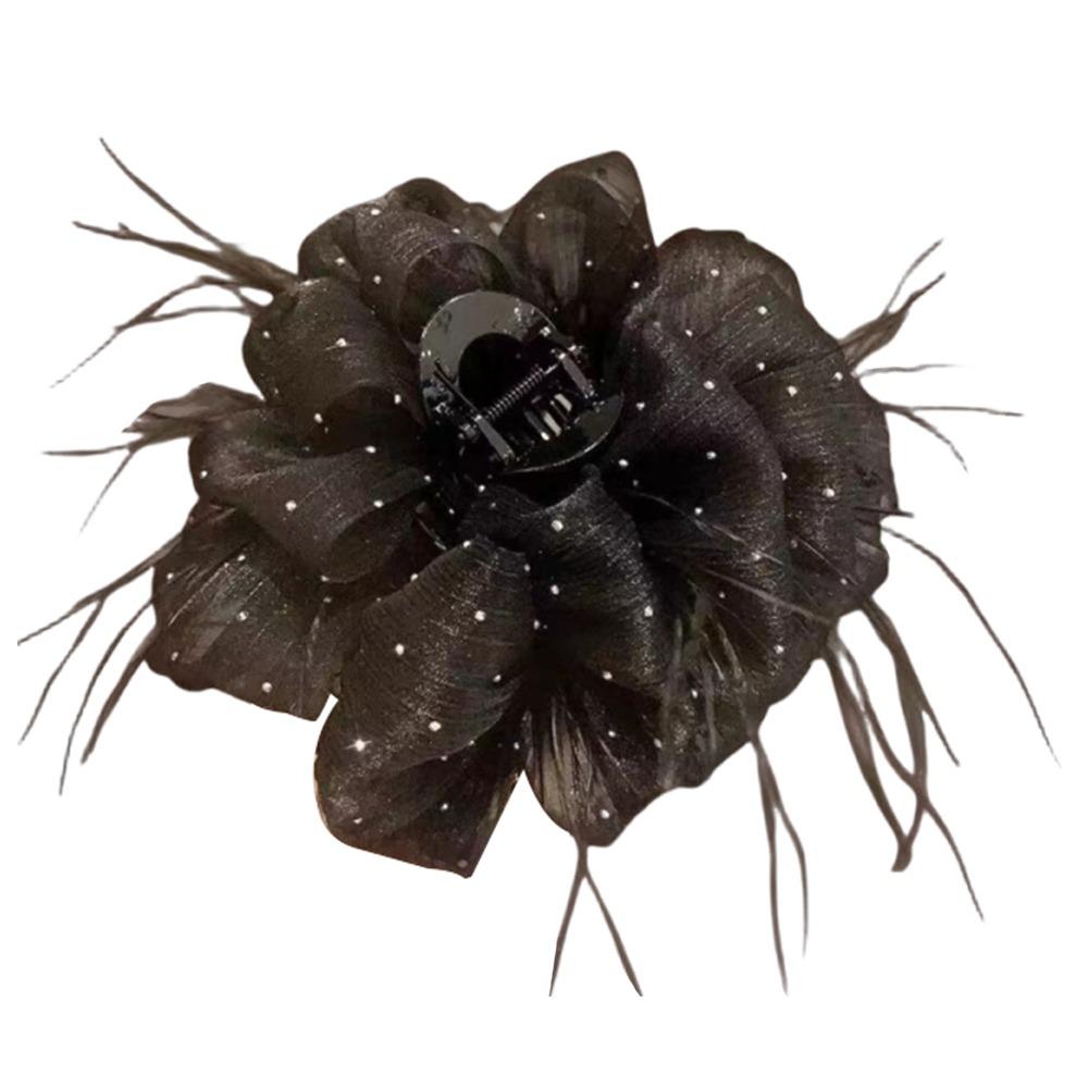 Кисточка Захват Клип Звездное Небо Перо Пузырь Акула Клип Элегантный Головной Убор Женщины