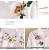 2024 Spring Women's White Embroidered Long Sleeve Plus Size Shirt