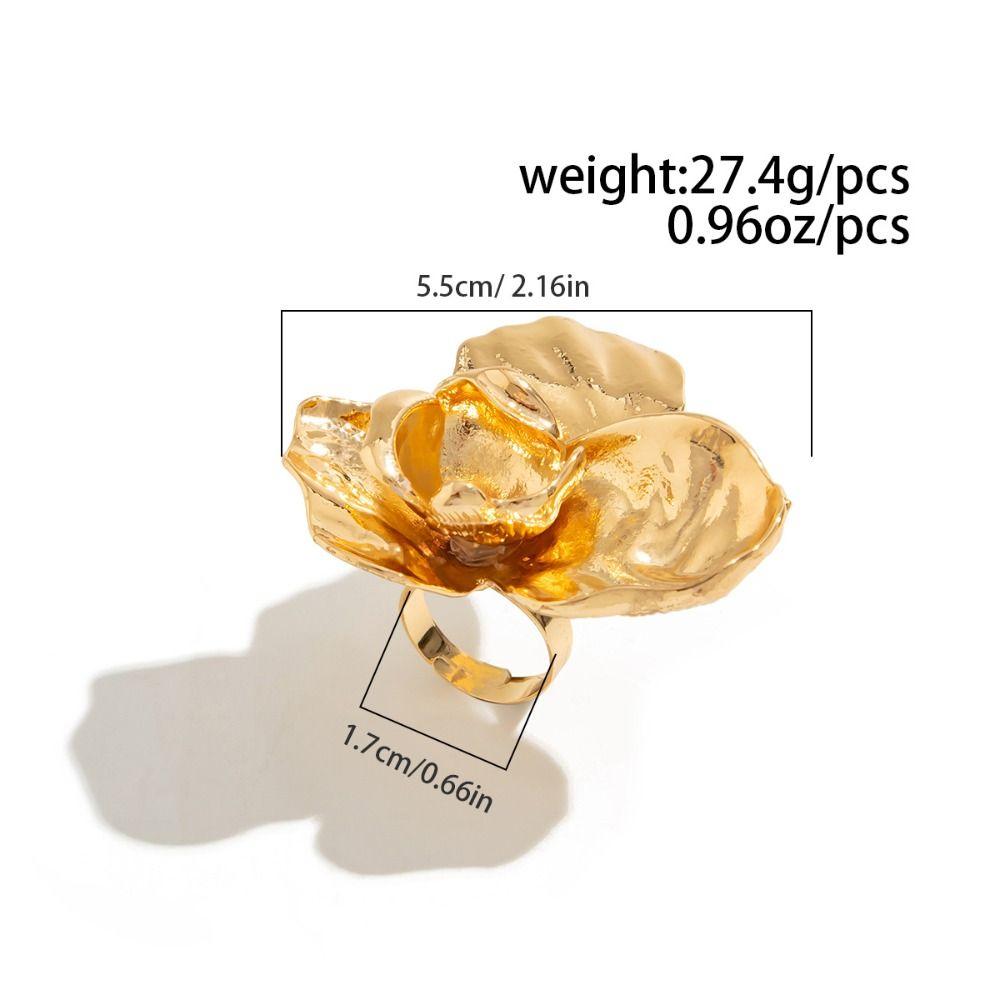 Преувеличенное открытое кольцо с нерегулярным орнаментом на руке, креативное цветочное кольцо для женщин