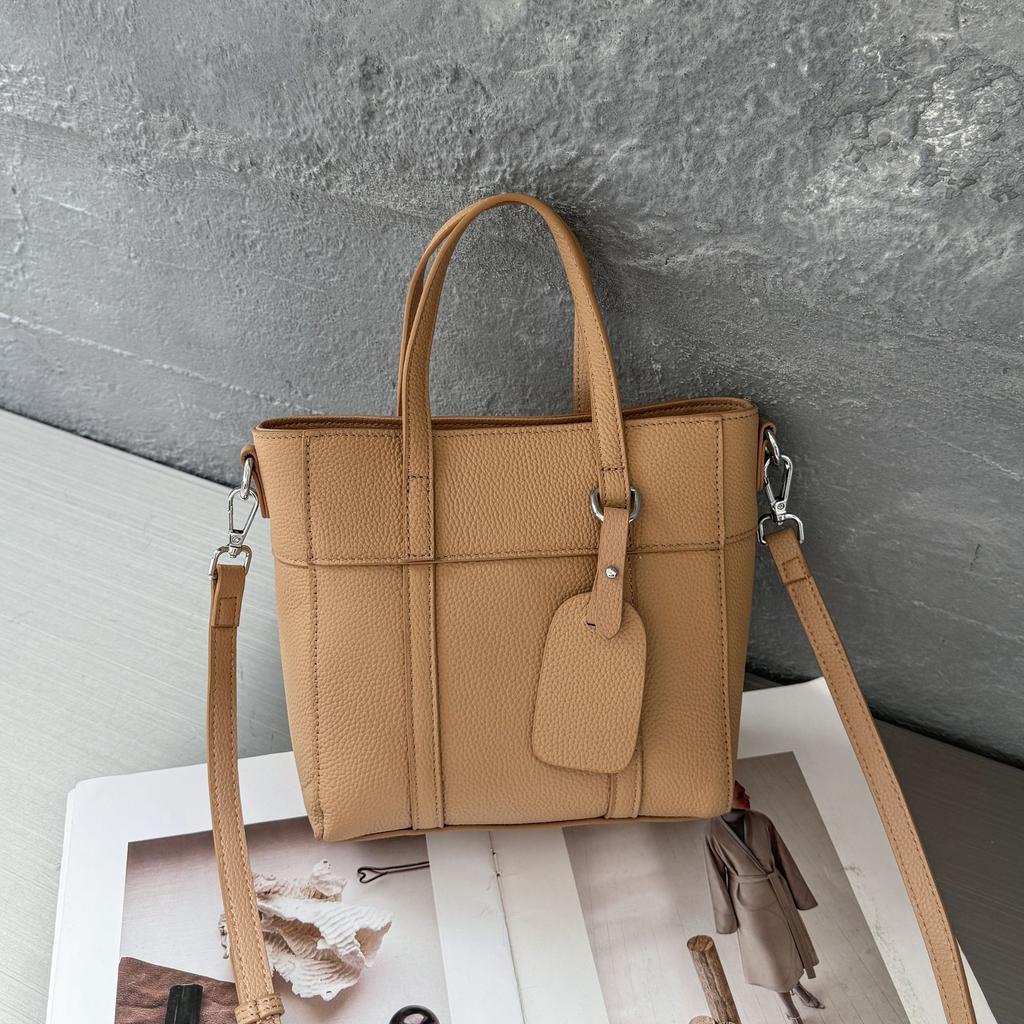 Сумка из коровьей кожи, популярная модная однотонная женская сумка через плечо, практичная переносная корзина для овощей, простая женская сумка