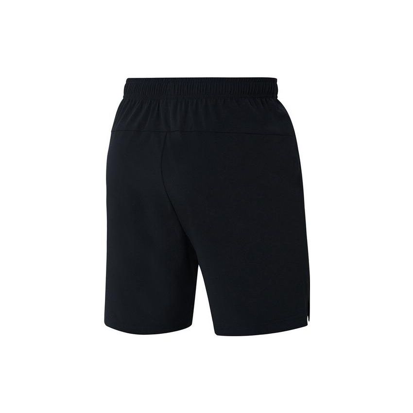 Li-Ning Серия для бадминтона, однотонные шорты с эластичным поясом, мужские штаны, черные AAPS047-1