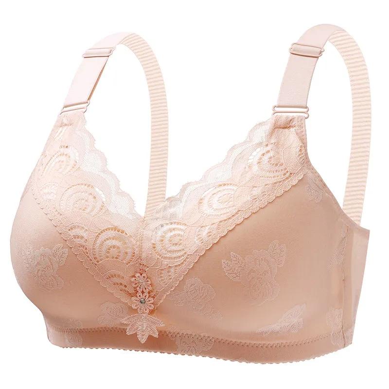 Large Size Thin Underwear Gathering Type Anti-sagging Breast No Steel Ring Comfortable Bra Breathable Bra Women's Underwear