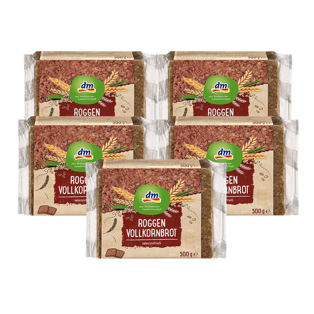 German Dm Rye Whole Grain Bread 500G X 5-Pack Set
