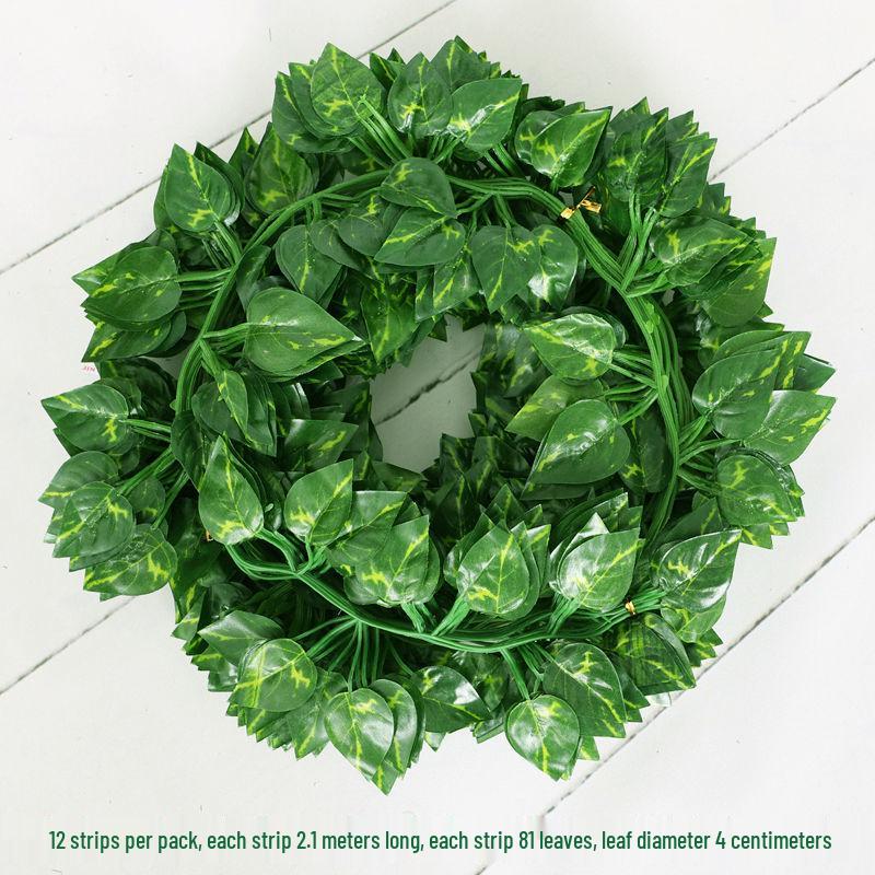 Decorative Indoor Stair Handrail with Climbing Green Leaves for Outdoor, Wedding, or Hanging Display