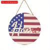 2D плоский 20*20см 1шт Тема флага Sweet Home USA День Независимости деревянная дверная табличка подвеска, Хорошее качество макет украшение для дома американский флаг табличка