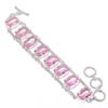 Pink Kunzite Cushion Shape Gemstone Bracelet Adjustable Link Handmade Jewelry 7"
