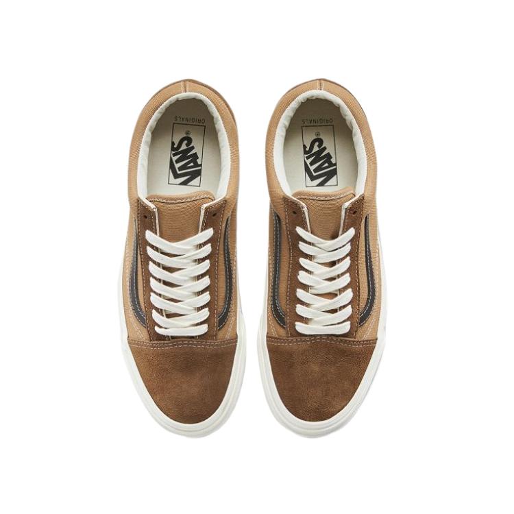 Vans Og Old Skool Lx Comfortable Versatile Low Top Lightweight Breathable Skate Shoes Unisex Sneakers Brown VN0A38FWVZ1BROWN