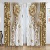 2pcs 3D Three-dimensional Flower Pattern Curtains For Living Room Grommet Top Window Treatment Set for Study Room and Home Decor