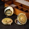 Ретро Золотое 6,5 см Зеркало для макияжа, Ручное зеркало, Портативное зеркало с европейским узором, Маленькое подарочное зеркало