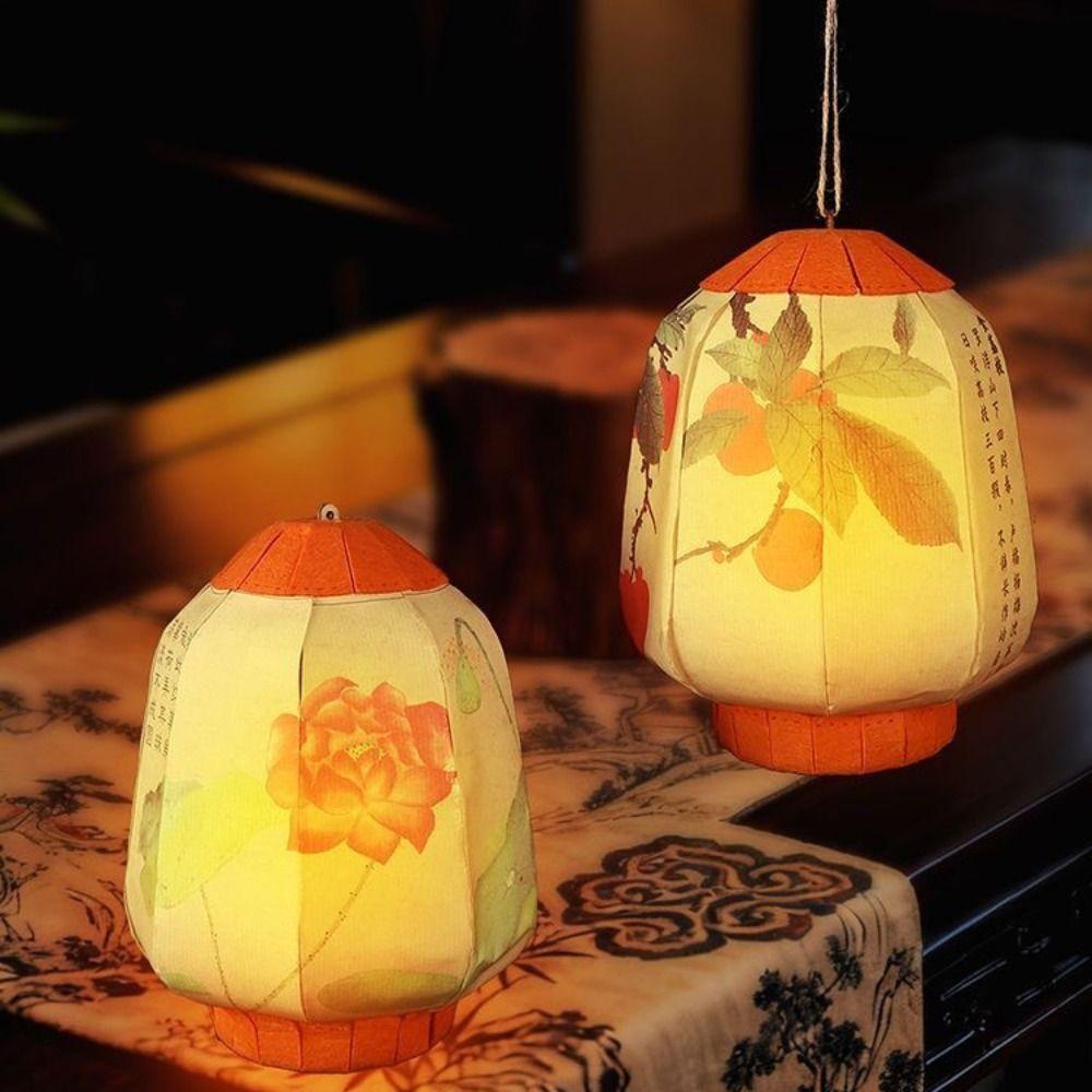 Ancient Style Autumn Festival Decorative Lantern Luminous Handheld Classic Light Lantern Festival