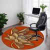 1pc Lotus Bloom Office Round Area Rug,  Mat Suitable For Office, Under Office Chairs Bedroom Living Room Home Decor, Room Deco
