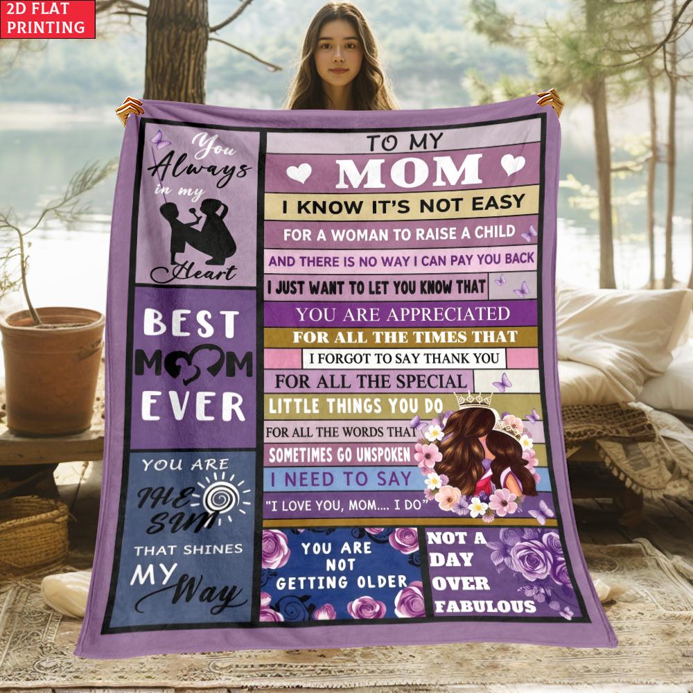 Mother's Day Print thin Flannel Blanket for Bedrooms,Living Rooms,Sofas Blankets,Lunch Breaks,blankets fluffy blanket