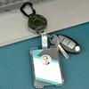 Card Cover Heavy Duty Retractable Badge Reel ID Badge Holder with Anti-lost Breakaway Lanyard Retractable Key Chain Carabiner Hard Shell Card Sleeve