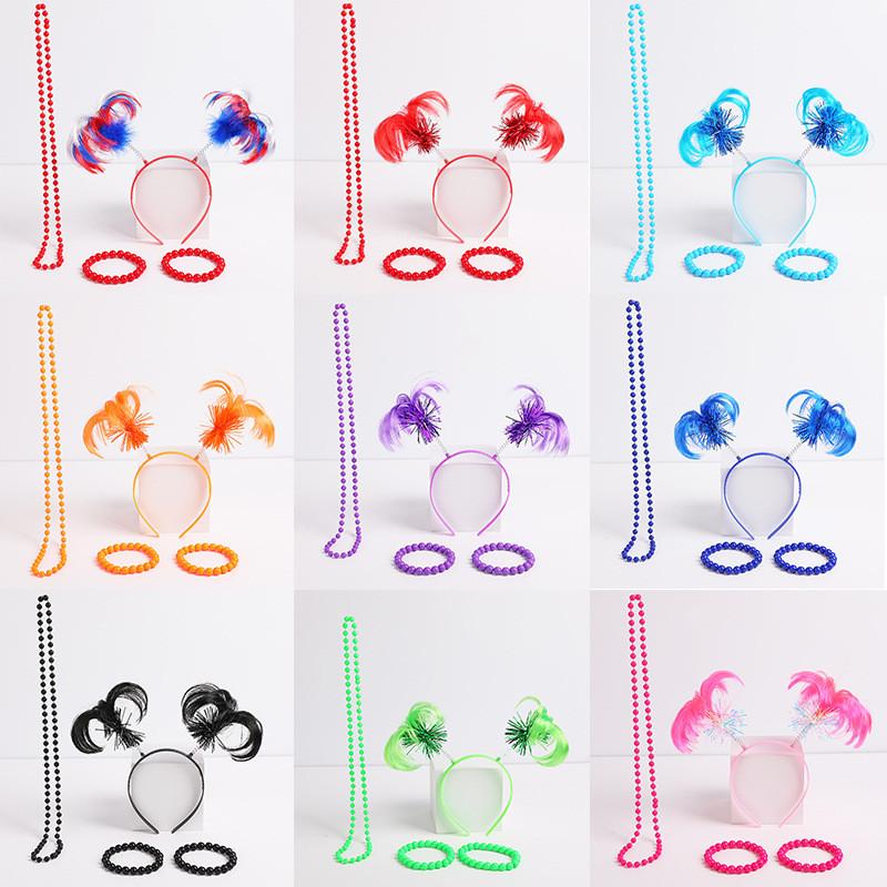 Праздничный головной убор 1980-х годов с перьевыми париками и украшениями для сезонных торжеств