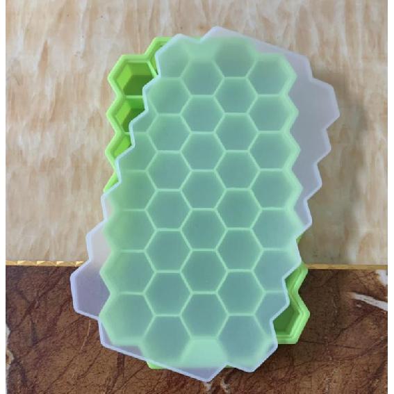 Silicone Honeycomb Movable 37 Ice Tray with removable lid silicone ice cube mold BPA-free 6